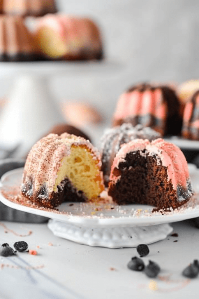 Mini Neapolitan Bundt Cakes