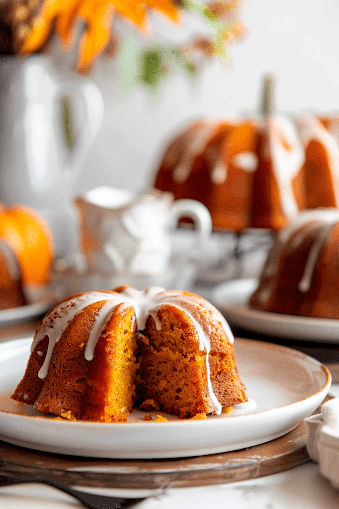 Mini Pumpkin Bundt Cake Serving and Presentation