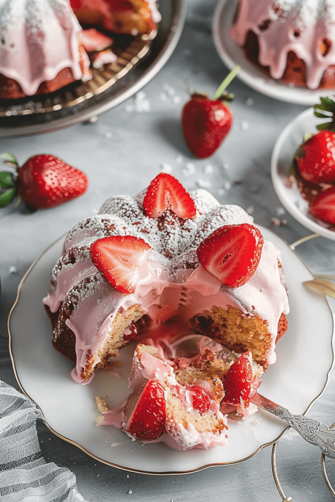 Mini Strawberry Bundt Cake