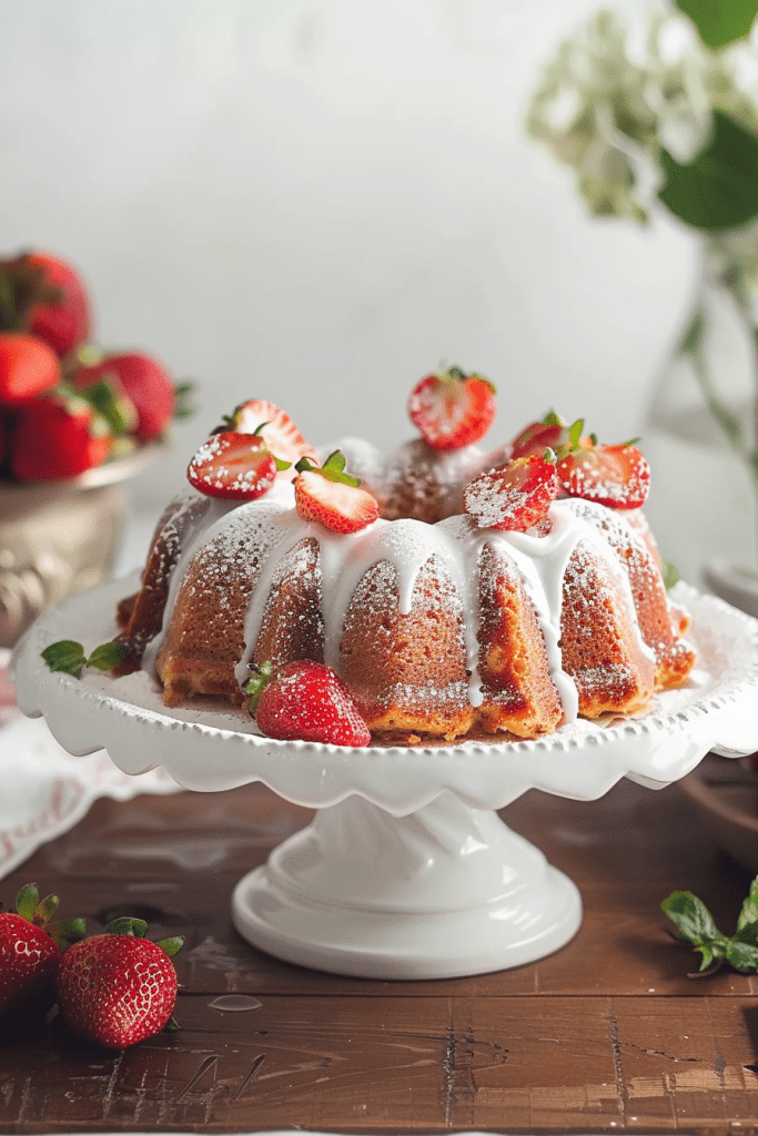 Mini Strawberry Bundt Cakes