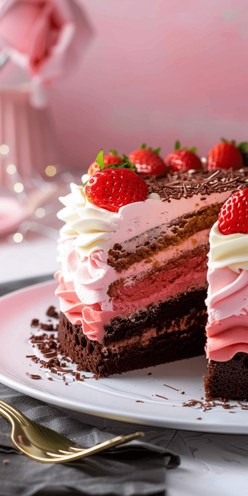 Assembling the Neapolitan Cake