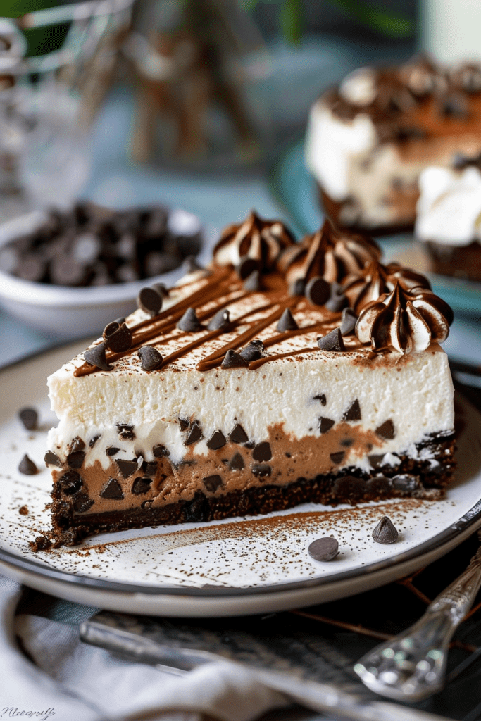 No-Bake Chocolate Chip Cheesecake