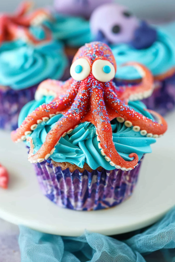 Serving Octopus Cupcakes