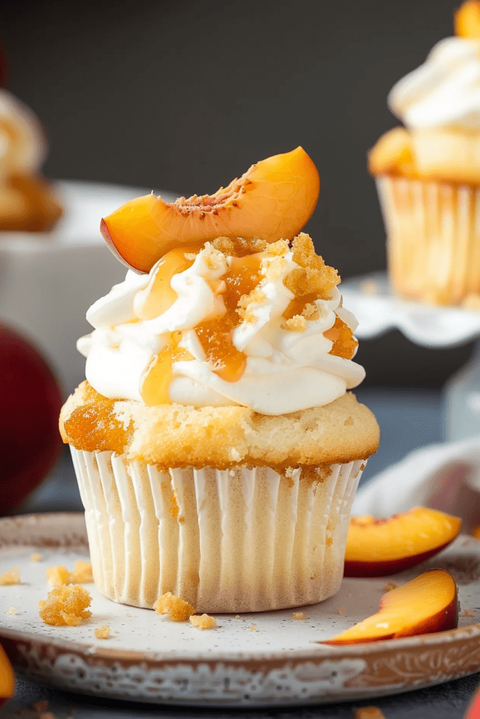 Peach Cobbler Cupcakes