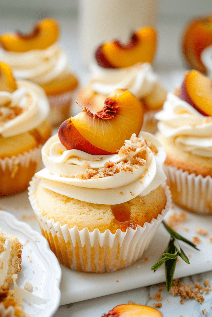 Peaches and Cream Cupcake