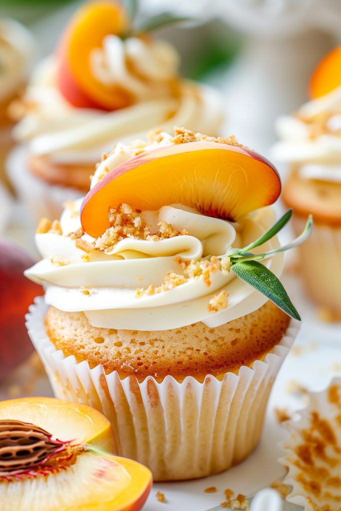 Peaches and Cream Cupcakes