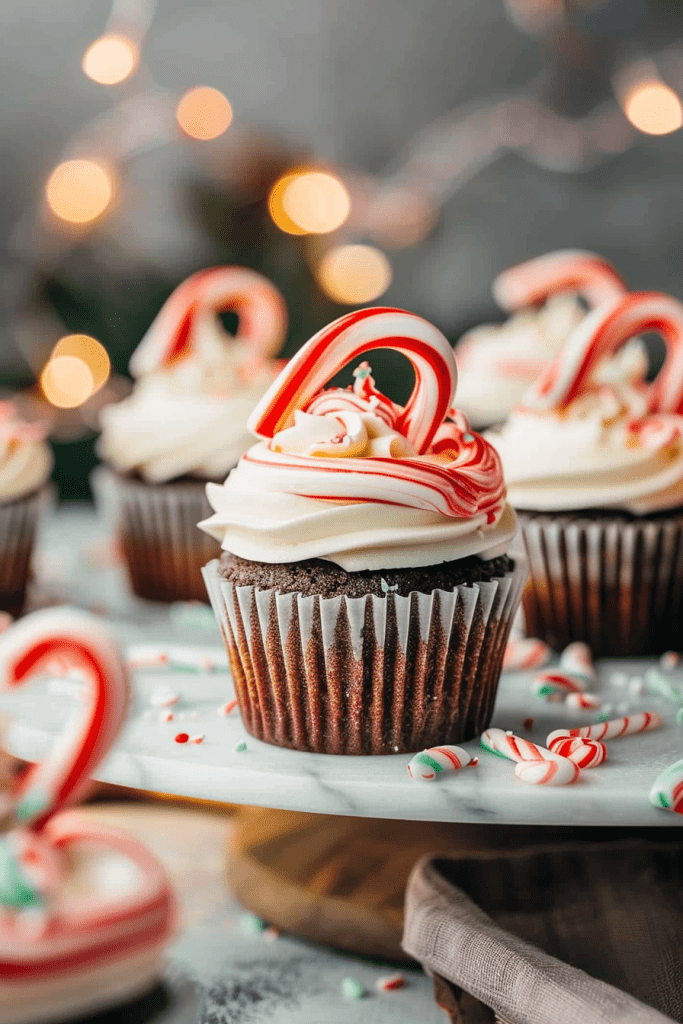 Peppermint Chocolate Candy Cane Cupcake