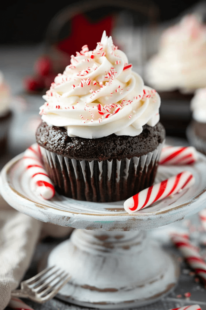 Peppermint Chocolate Candy Cane Cupcakes Recipe