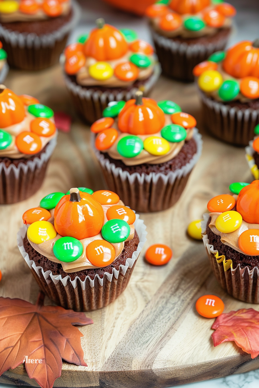 Pumpkin M&M Mini Cupcakes Recipe