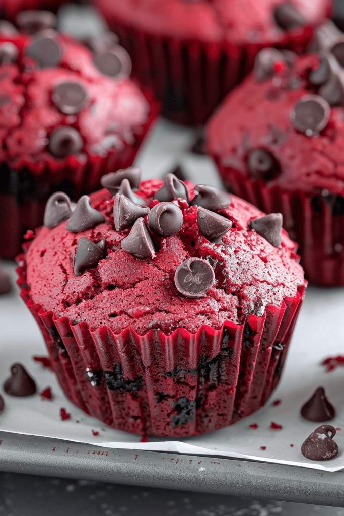 Red Velvet Chocolate Chip Muffins Recipe