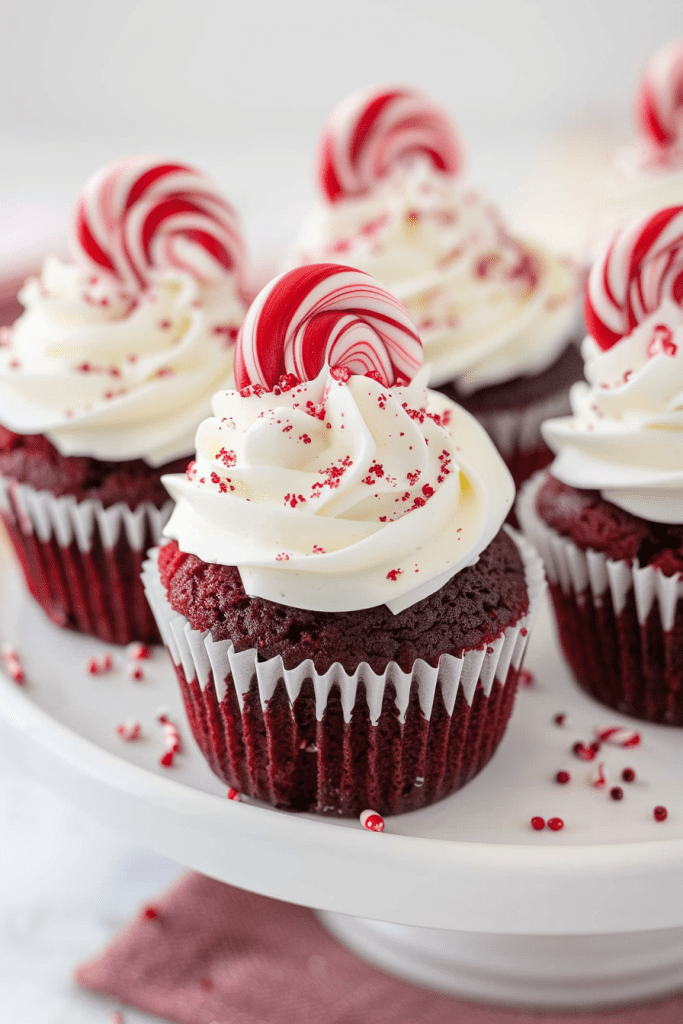 Red Velvet Peppermint Cupcakes