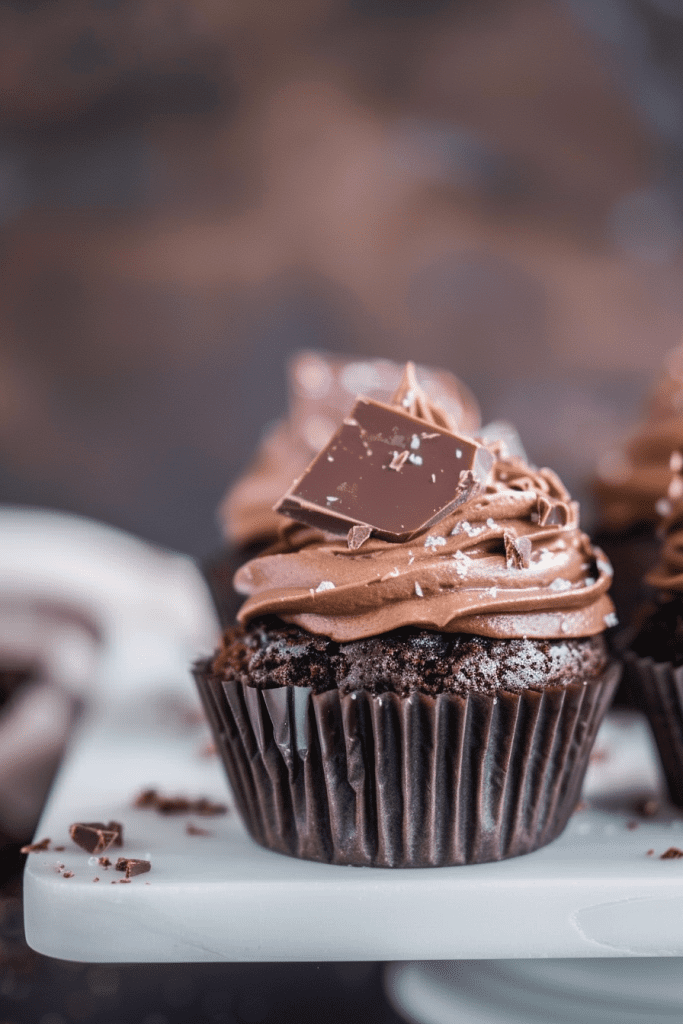 Salted Chocolate Fudge Cupcake