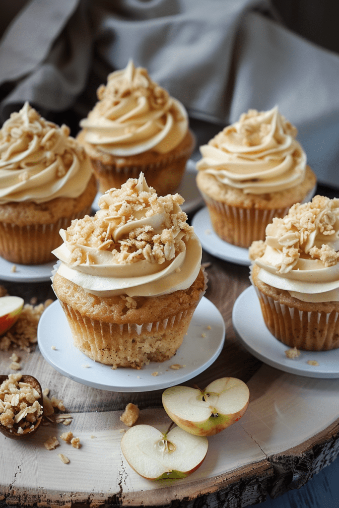 Serving Apple Crumble Cupcakes