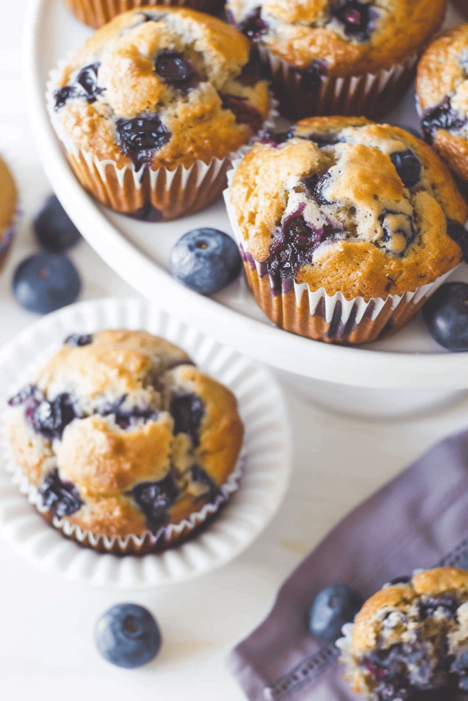 Serving Banana Blueberry Muffins