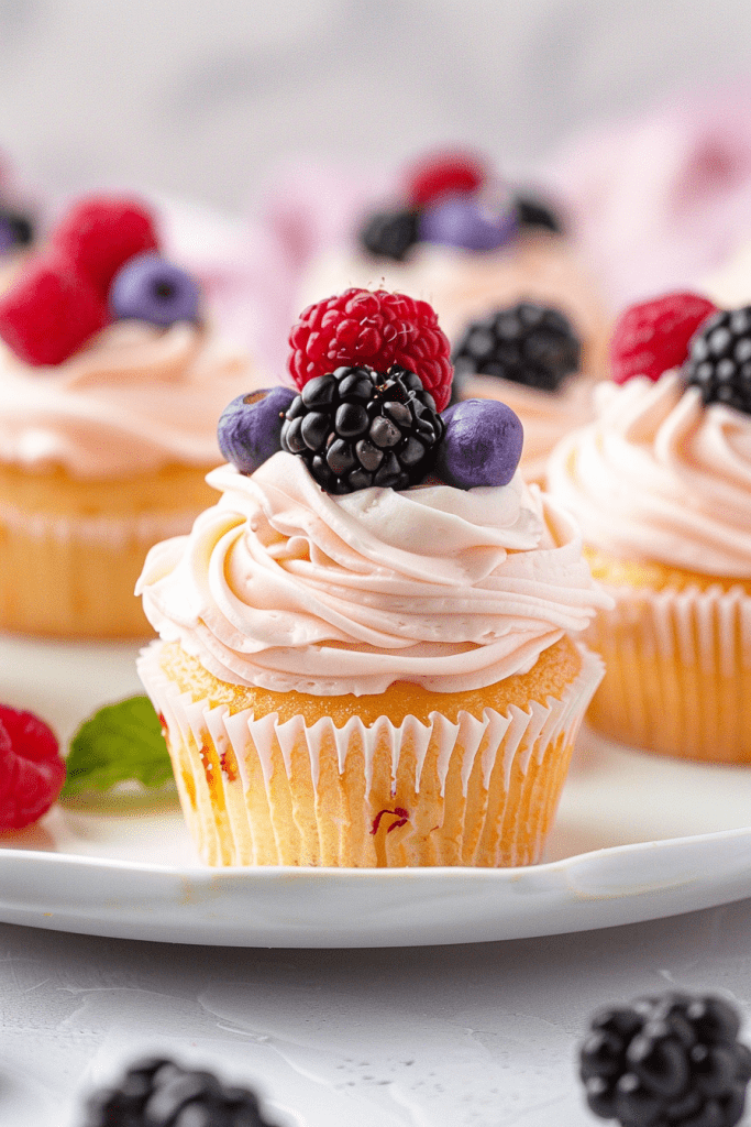 Serving Berries and Cream Cupcakes