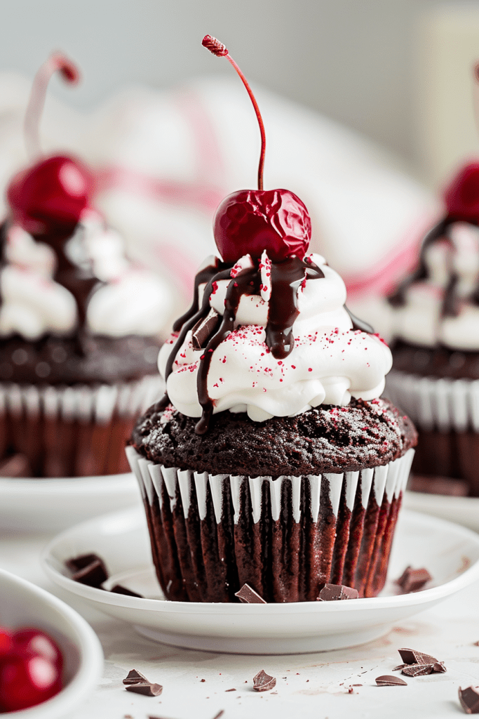 Serving Black Forest Cupcakes Recipe