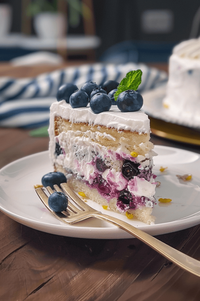 Serving Blueberry Cake 