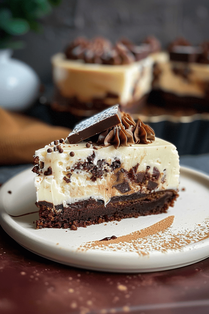 Serving Brownie Cheesecake