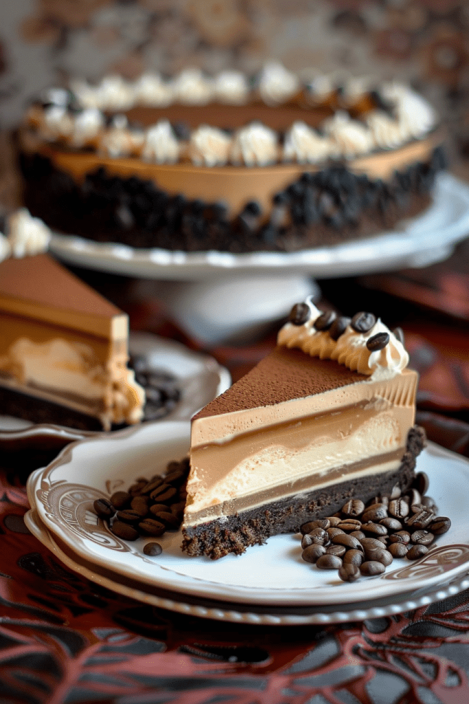 Serving Cappuccino Fudge Cheesecake