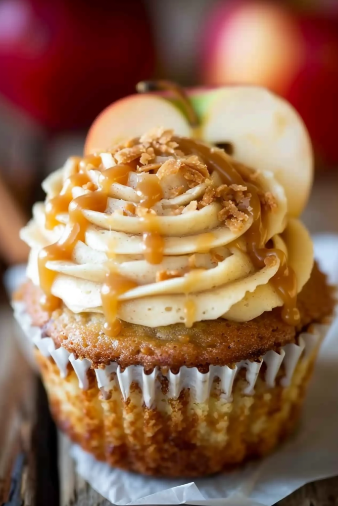 Serving Caramel Apple Cupcakes