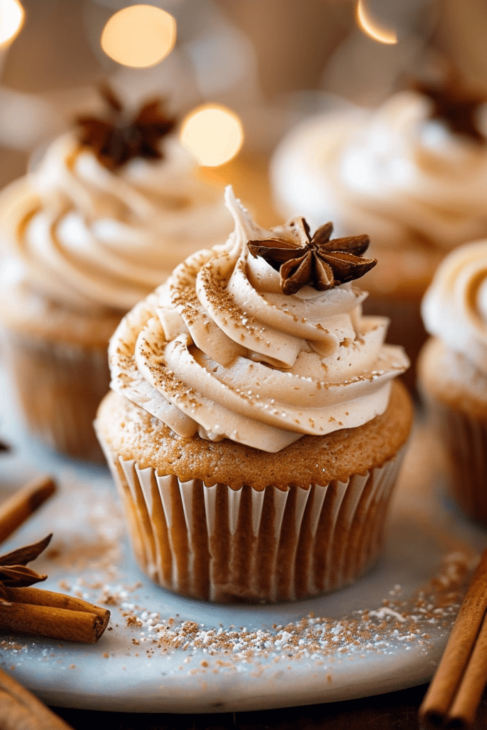 Serving Chai Latte Cupcakes