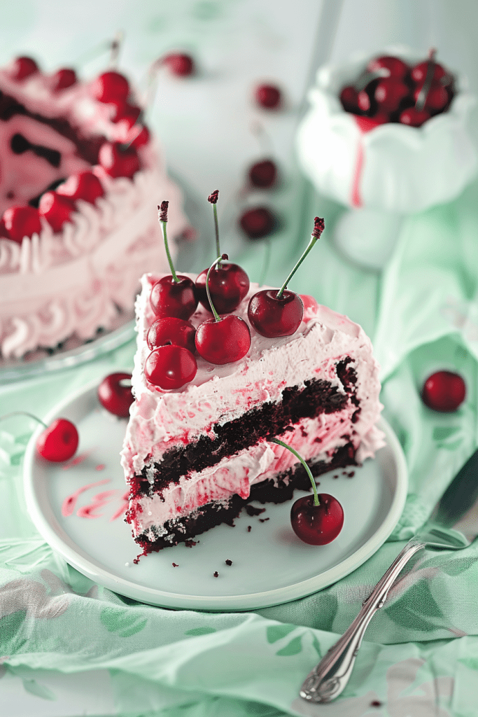 Serving Cherry Cake