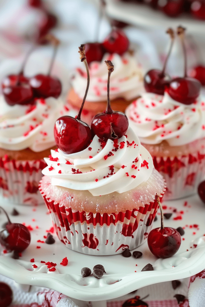 Serving Cherry Chip Cupcakes