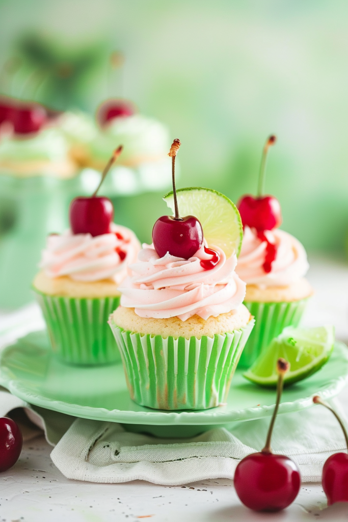 Serving Cherry Limeade Cupcakes