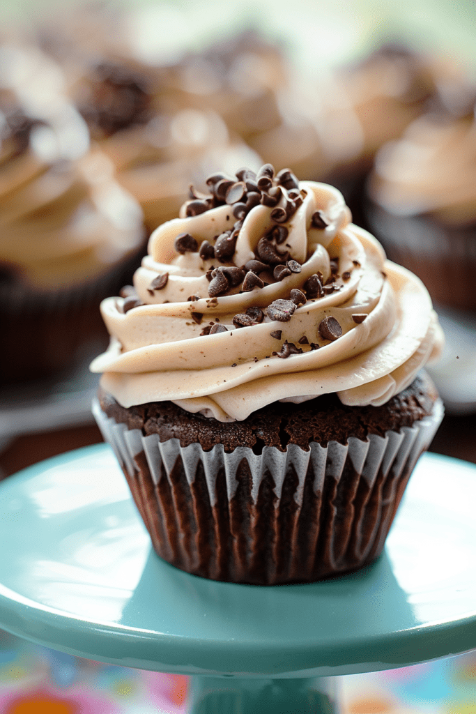 Serving Chocolate Amaretto Cupcakes