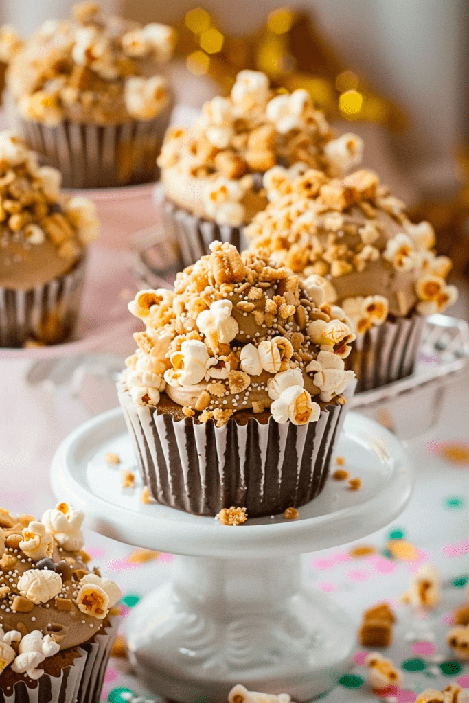 Serving Cookie Butter Popcorn Cupcakes