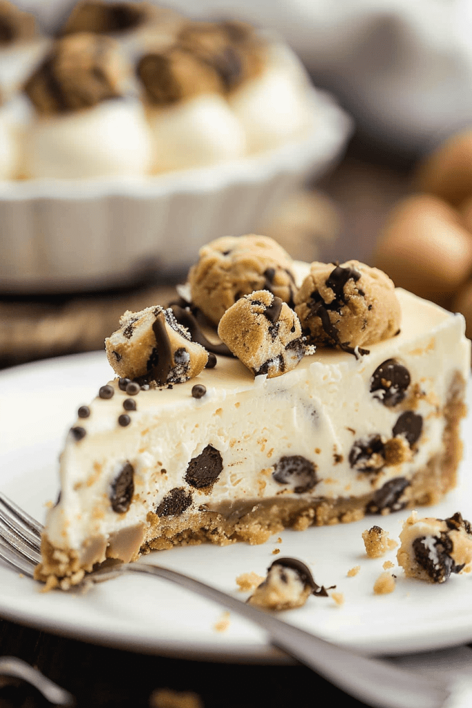 Serving Cookie Dough Cheesecake