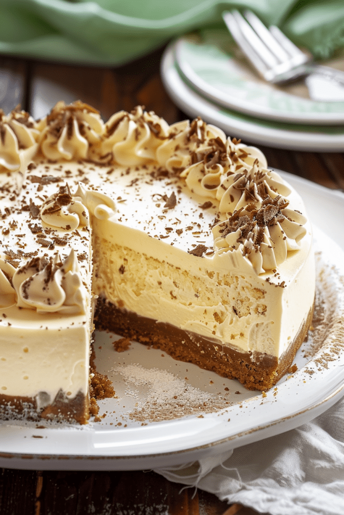 Serving Irish Cream Cheesecake