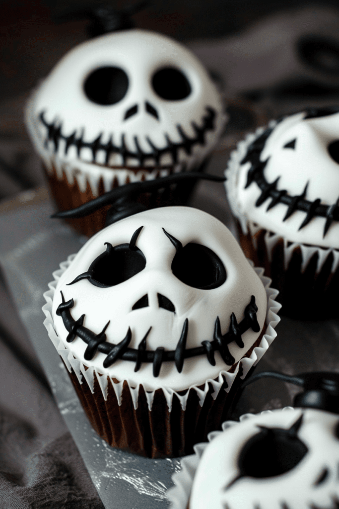 Serving Jack Skellington Cupcakes