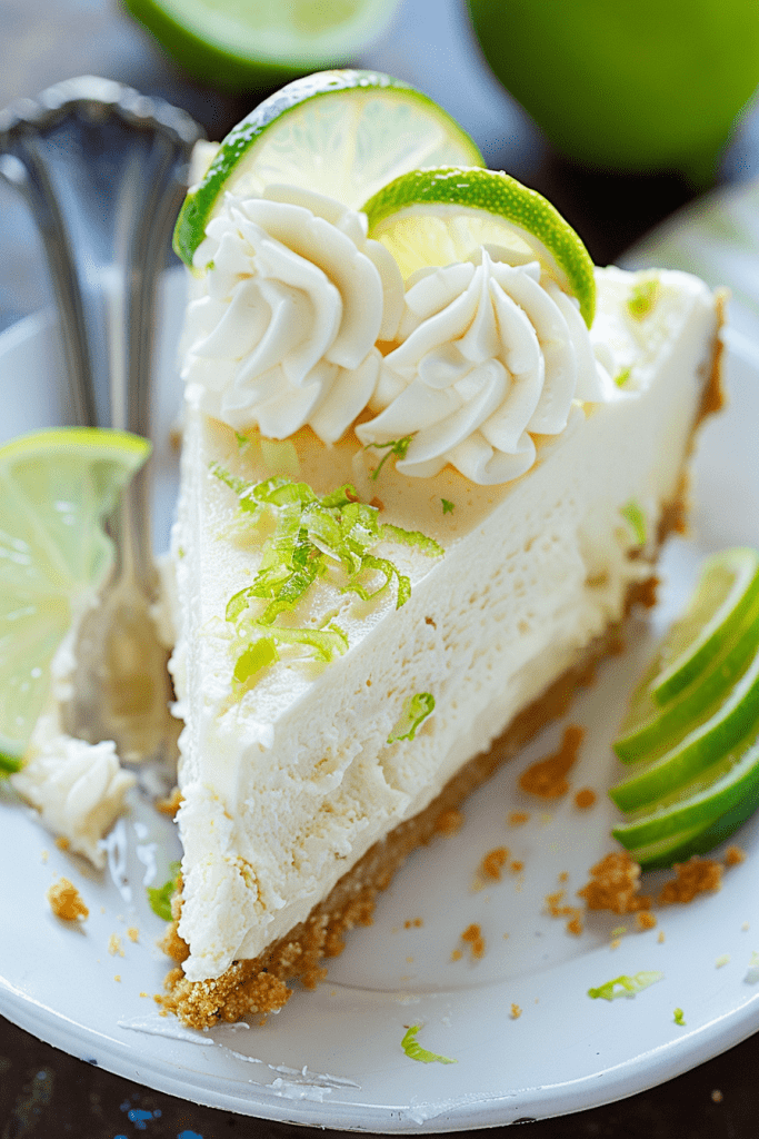 Serving Key Lime Cheesecake