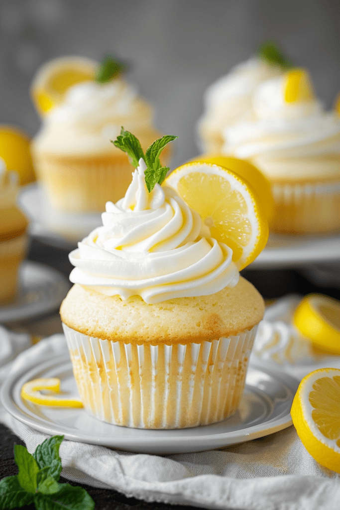 Serving Lemon Cupcakes with Lemon Buttercream