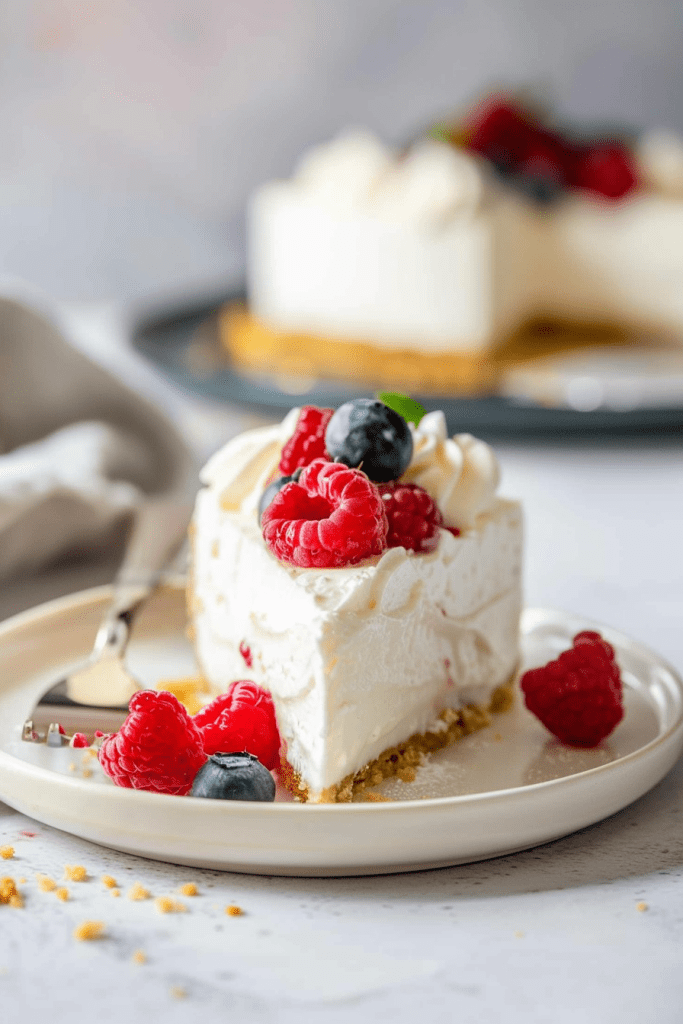 Serving No-Bake Keto Cheesecake