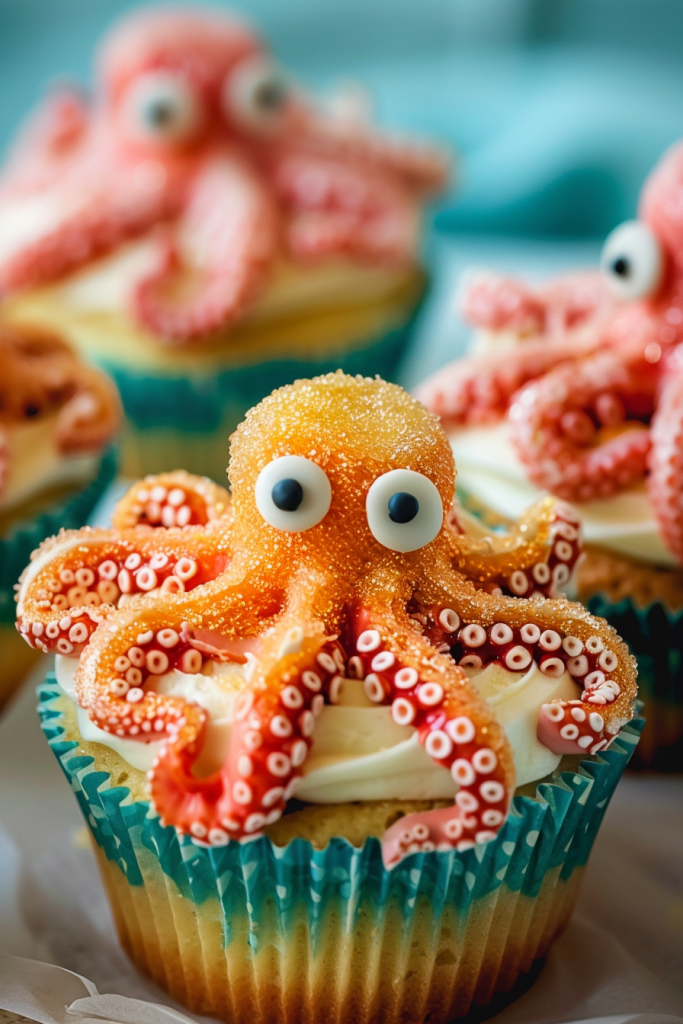 Serving Octopus Cupcakes