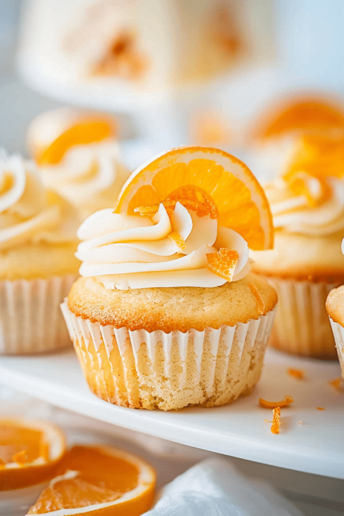 Serving Orange Creamsicle Cupcakes