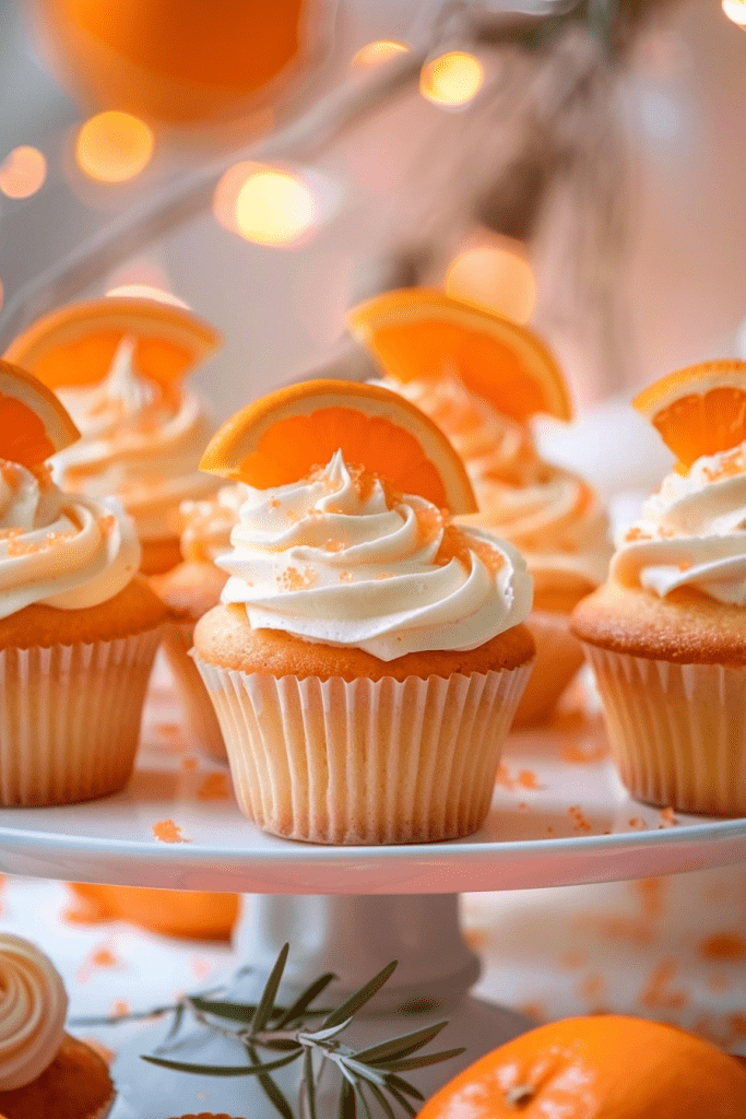 Serving Orange Cupcakes