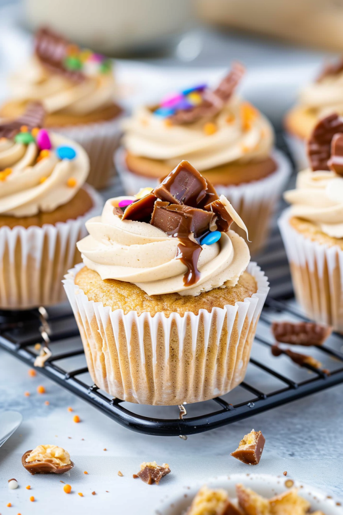 Serving Peanut Butter Cupcakes