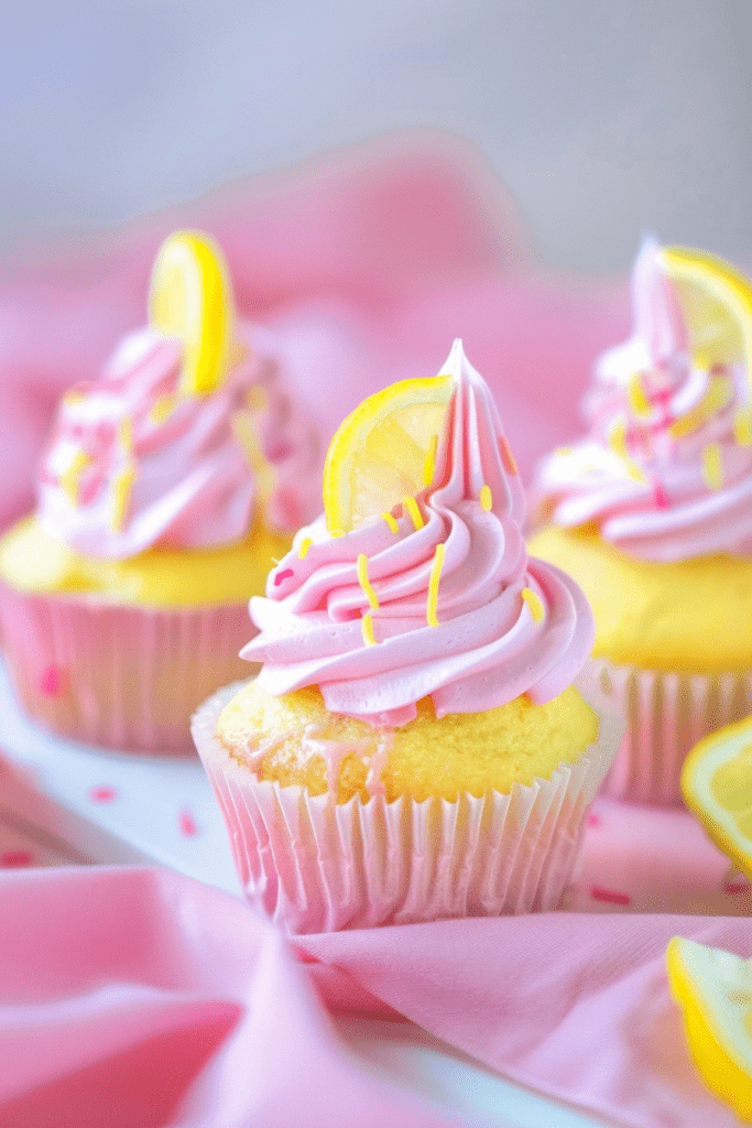 Serving Pink Lemonade Cupcakes