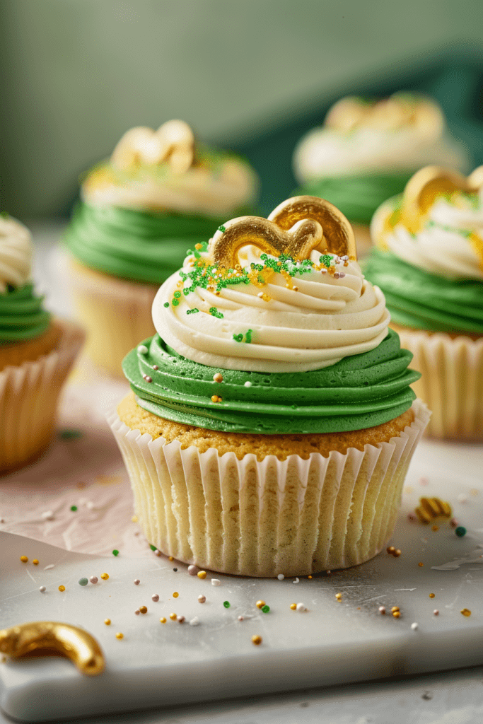 Serving Pot of Gold Cupcakes