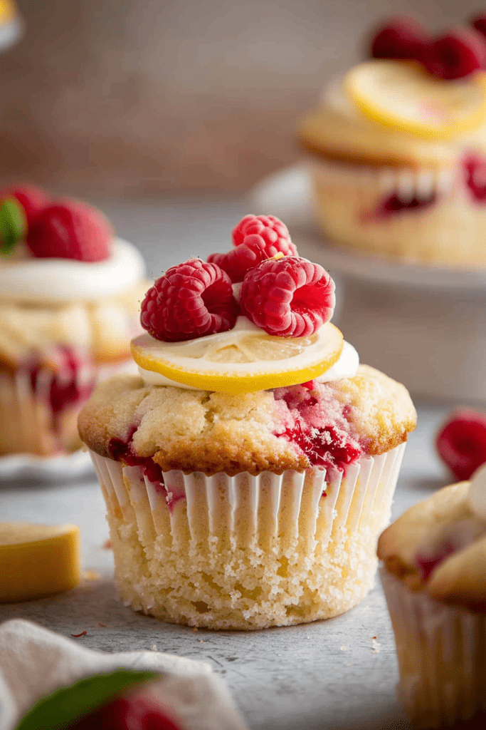 Serving Raspberry Lemon Cream Cheese Muffins