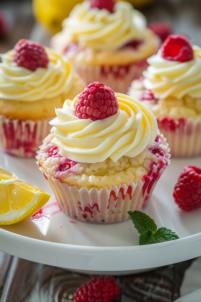 Serving Raspberry Lemon Cupcakes