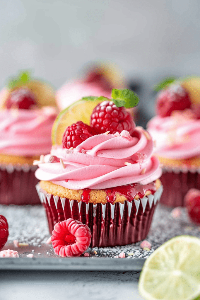 Serving Raspberry Moscow Mule Cupcakes