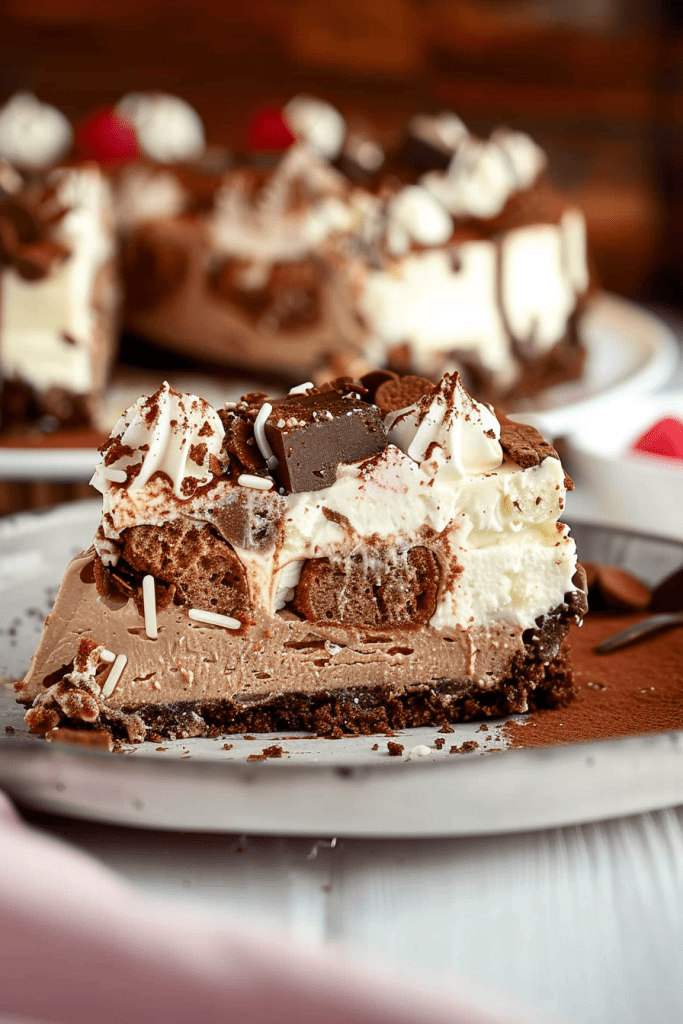 Serving Rocky Road Cheesecake