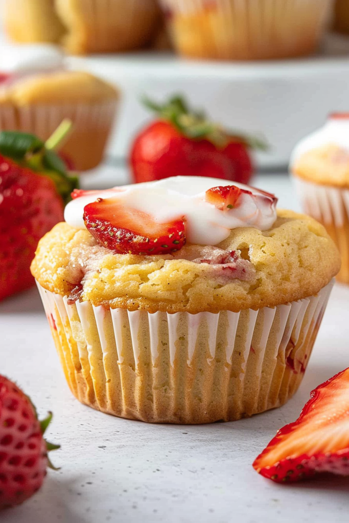 Serving Strawberry Lemon Muffins