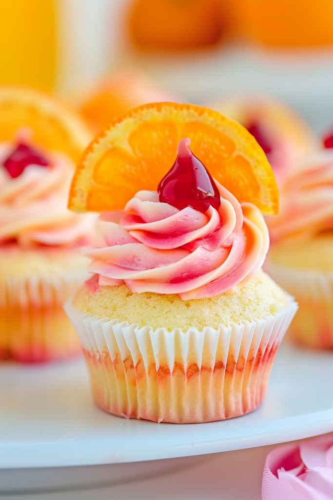 Serving Tequila Sunrise Cupcakes