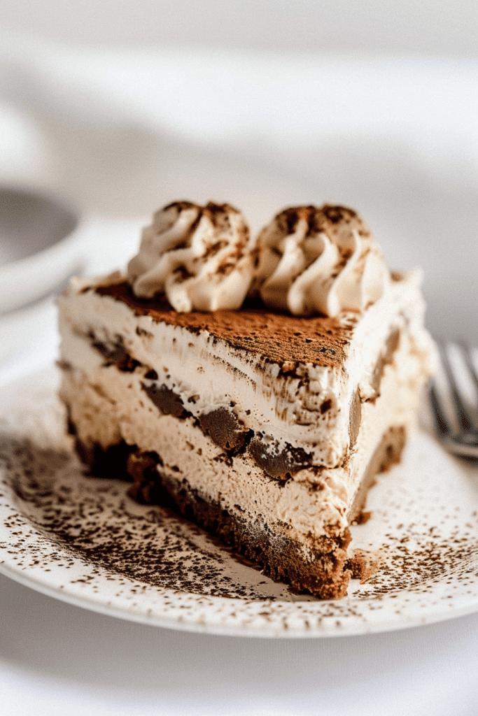 Serving Tiramisu Cheesecake