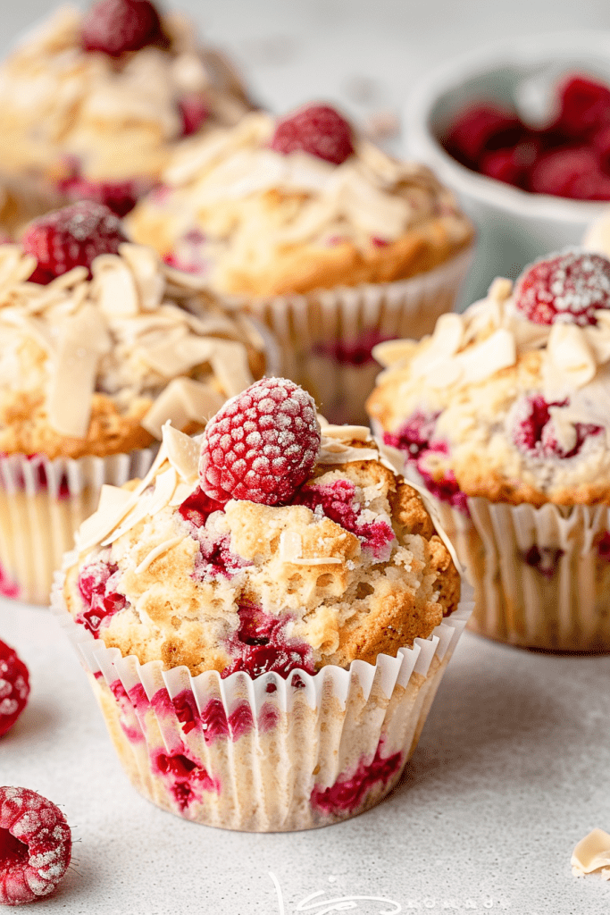 Serving White Chocolate Raspberry Muffins